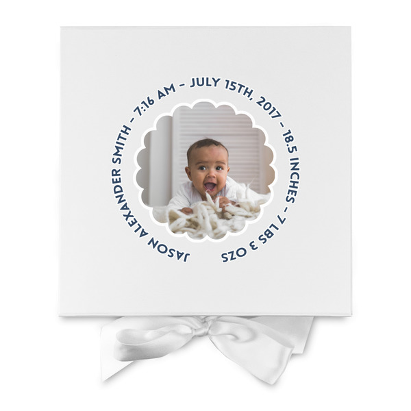 Baby Boy Photo Gift Boxes with Magnetic Lid - White - Approval