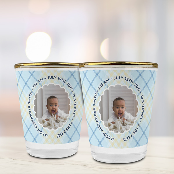 Baby Boy Photo Glass Shot Glass - with gold rim - LIFESTYLE