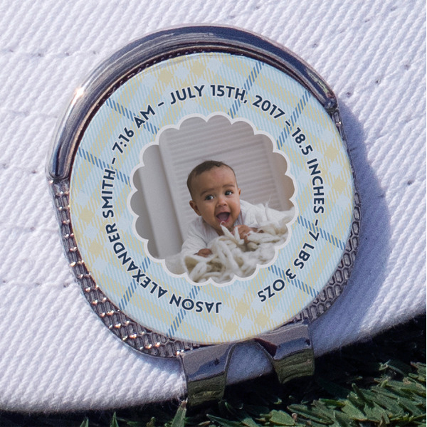 Custom Baby Boy Photo Golf Ball Marker - Hat Clip