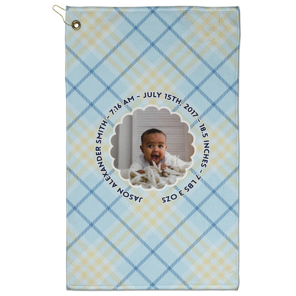 Custom Baby Boy Photo Golf Towel - Poly-Cotton Blend - Large