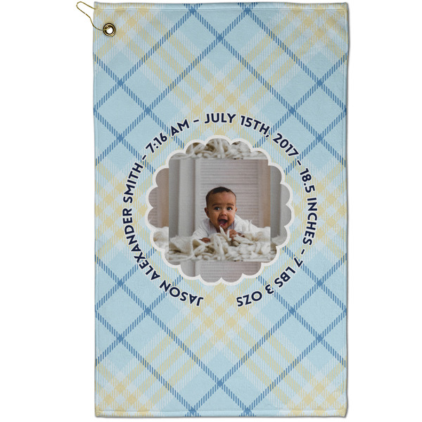 Custom Baby Boy Photo Golf Towel - Poly-Cotton Blend - Small