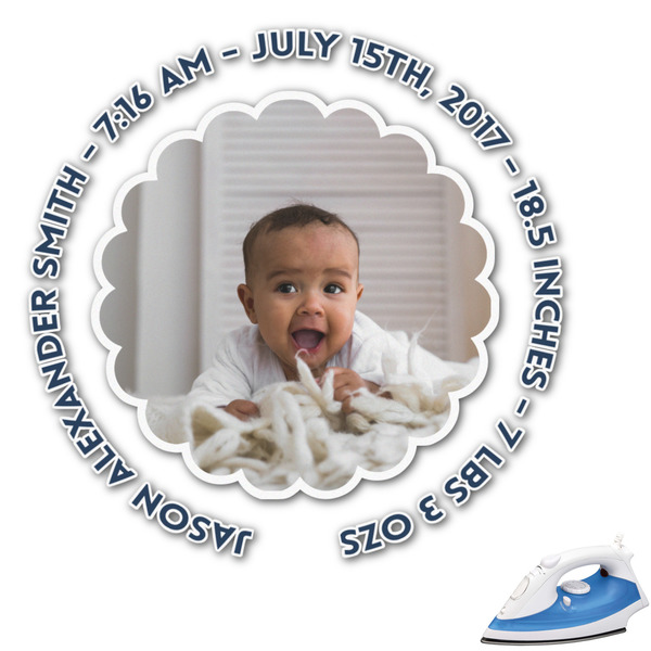 Custom Baby Boy Photo Graphic Iron On Transfer - Up to 4.5"x4.5"