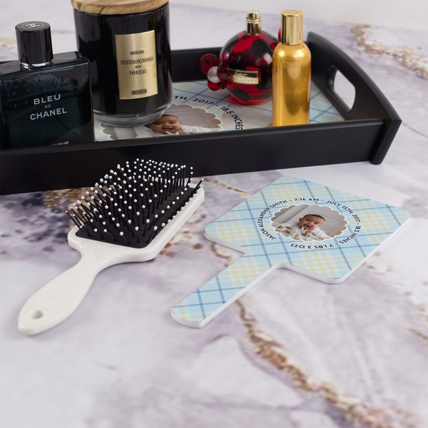 Baby Boy Photo Hand Mirror - With Hair Brush