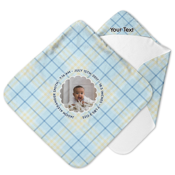 Custom Baby Boy Photo Hooded Baby Towel