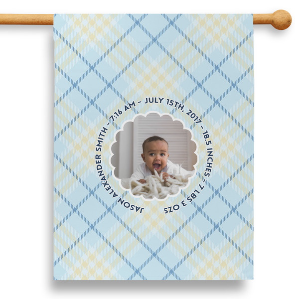 Custom Baby Boy Photo 28" House Flag - Single Sided