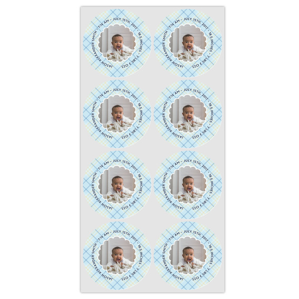 Baby Boy Photo Icing Circle - Medium - Set of 8
