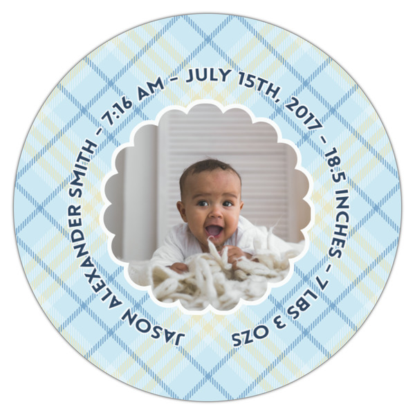 Baby Boy Photo Icing Circle - Small - Single