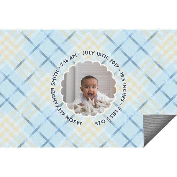 Custom Baby Boy Photo Indoor / Outdoor Rug - 8'x10' (Personalized)