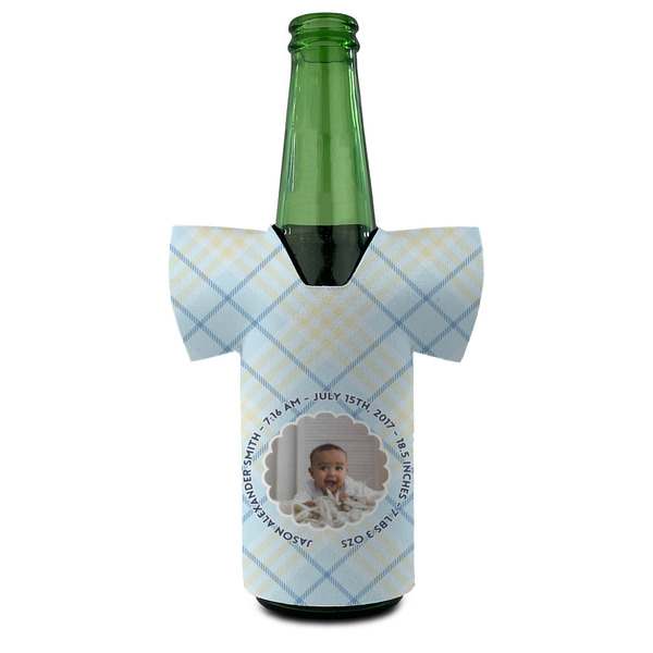 Baby Boy Photo Jersey Bottle Cooler - Set of 4 - FRONT (on bottle)