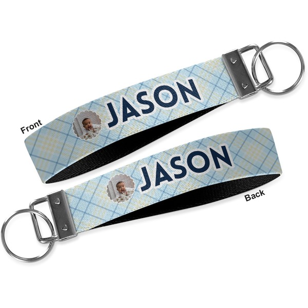 Baby Boy Photo Key-chain - Metal and Nylon - Front and Back