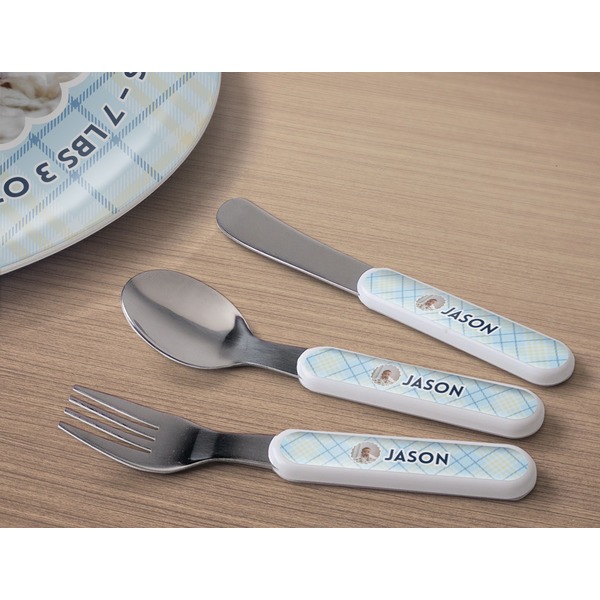 Baby Boy Photo Kids Flatware w/ Plate