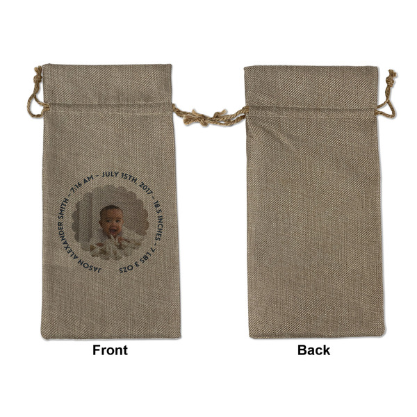 Baby Boy Photo Large Burlap Gift Bags - Front Approval