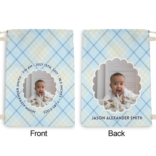 Baby Boy Photo Large Laundry Bag - Front & Back View