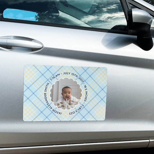 Baby Boy Photo Large Rectangle Car Magnets- In Context