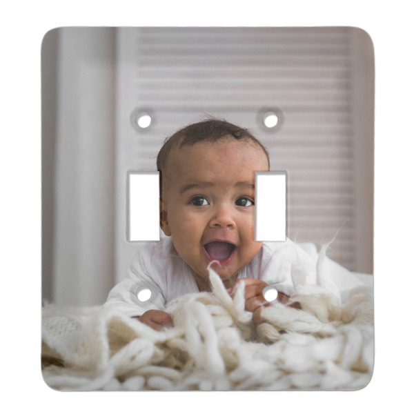 Custom Baby Boy Photo Light Switch Cover (2 Toggle Plate)