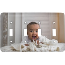 Baby Boy Photo Light Switch Cover (4 Toggle Plate)