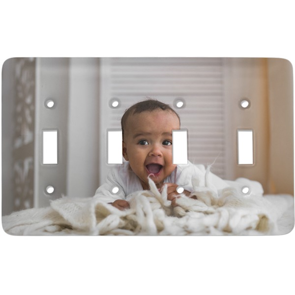 Custom Baby Boy Photo Light Switch Cover (4 Toggle Plate)
