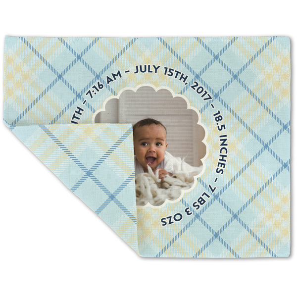 Custom Baby Boy Photo Double-Sided Linen Placemat - Single