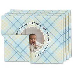 Baby Boy Photo Double-Sided Linen Placemat - Set of 4
