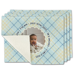 Baby Boy Photo Single-Sided Linen Placemat - Set of 4