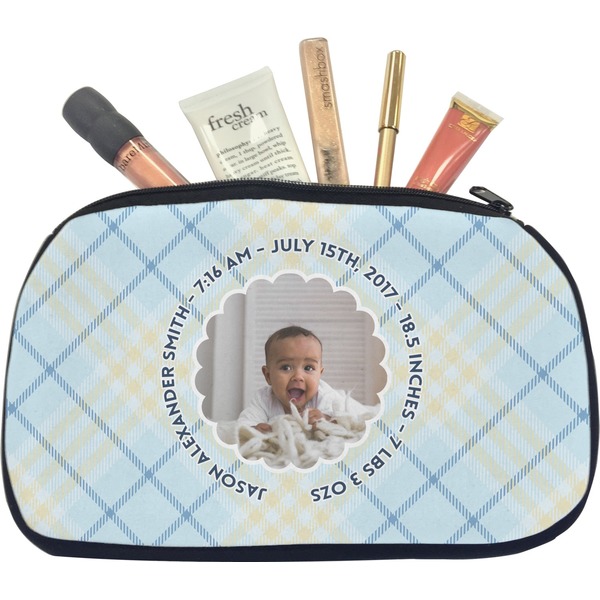 Custom Baby Boy Photo Makeup / Cosmetic Bag - Medium (Personalized)