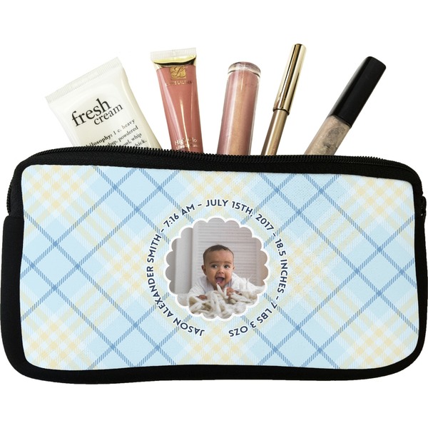 Custom Baby Boy Photo Makeup / Cosmetic Bag (Personalized)
