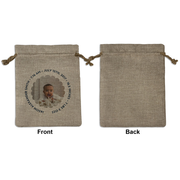 Baby Boy Photo Medium Burlap Gift Bag - Front Approval