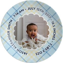 Baby Boy Photo Melamine Salad Plate - 8" (Personalized)