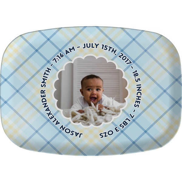Custom Baby Boy Photo Melamine Platter (Personalized)