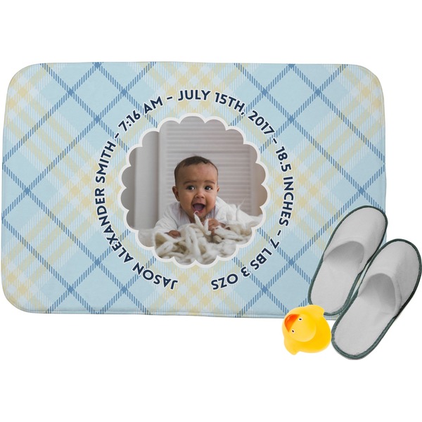 Custom Baby Boy Photo Memory Foam Bath Mat - 24"x17" (Personalized)