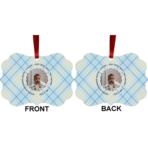 Baby Boy Photo Metal Benilux Ornament - Front and Back (APPROVAL)