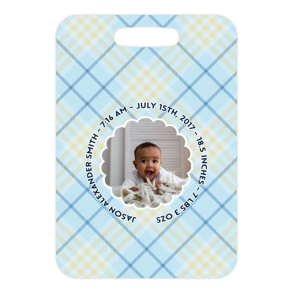 Baby Boy Photo Metal Luggage Tag - Front Without Strap