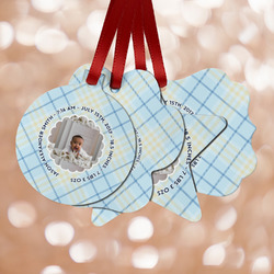 Baby Boy Photo Metal Ornaments - Double Sided