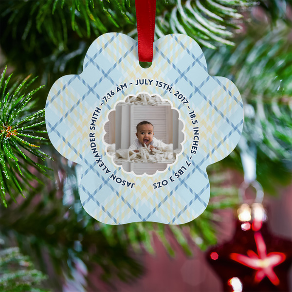Baby Boy Photo Metal Paw Ornament - Lifestyle
