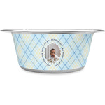 Baby Boy Photo Stainless Steel Dog Bowl (Personalized)
