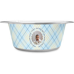 Baby Boy Photo Stainless Steel Dog Bowl - Medium (Personalized)