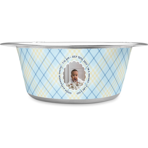 Custom Baby Boy Photo Stainless Steel Dog Bowl - Large (Personalized)