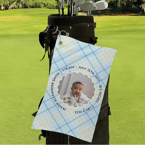 Baby Boy Photo Microfiber Golf Towels - Small - LIFESTYLE
