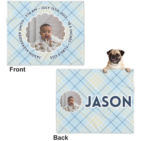 Baby Boy Photo Microfleece Dog Blanket - Large- Front & Back
