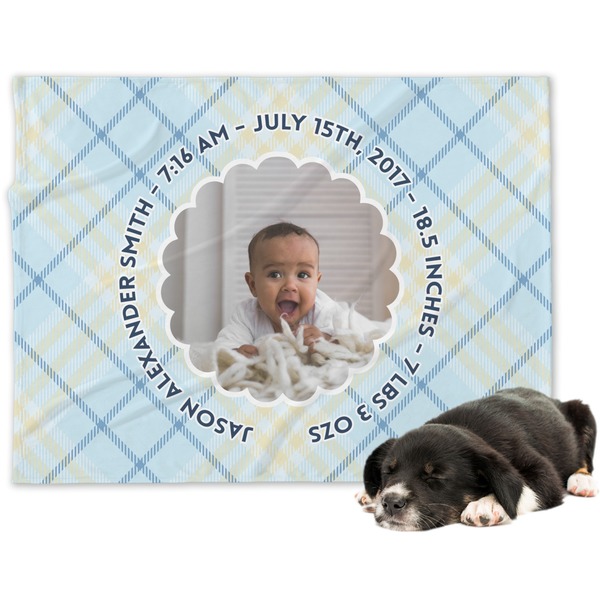 Custom Baby Boy Photo Dog Blanket (Personalized)