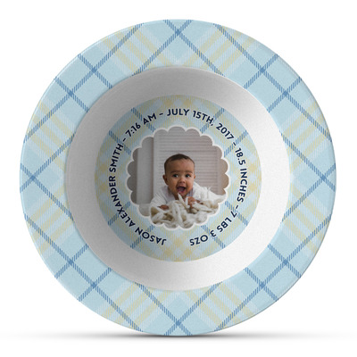 Baby Boy Photo Plastic Bowl - Microwave Safe - Composite Polymer (Personalized)