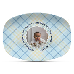 Baby Boy Photo Plastic Platter - Microwave & Oven Safe Composite Polymer (Personalized)