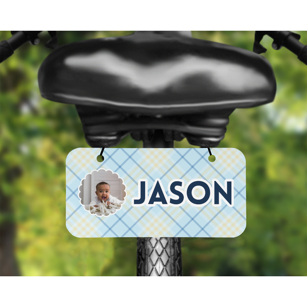 Baby Boy Photo Mini License Plate on Bicycle - LIFESTYLE Two holes
