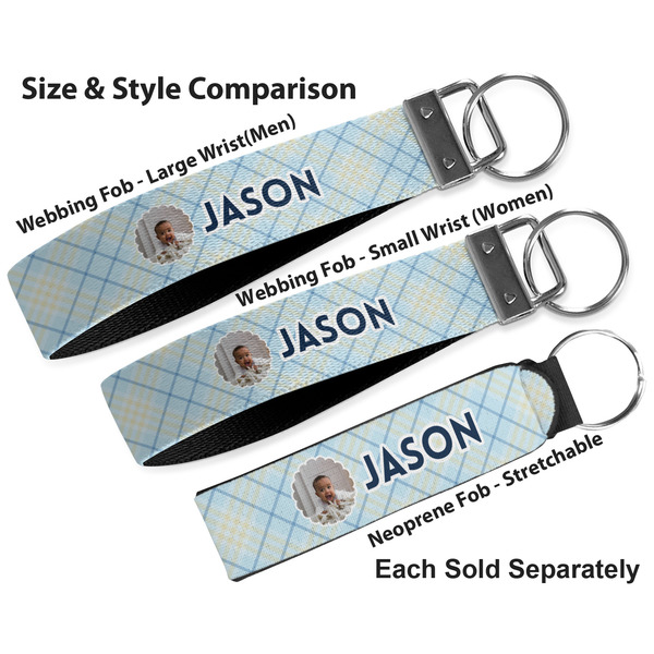 Baby Boy Photo Multiple Key Ring comparison sizes