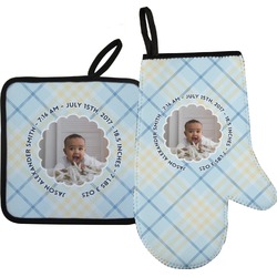Baby Boy Photo Oven Mitt & Pot Holder Set