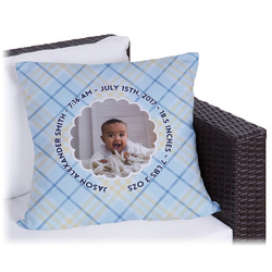 Baby Boy Photo Outdoor Pillow (Personalized)
