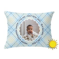 Baby Boy Photo Outdoor Throw Pillow (Rectangular) (Personalized)