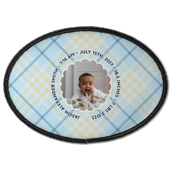 Custom Baby Boy Photo Iron On Oval Patch