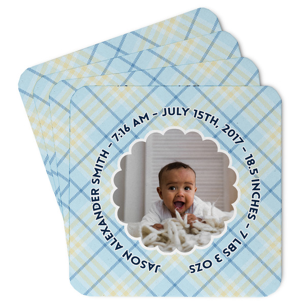 Custom Baby Boy Photo Paper Coasters