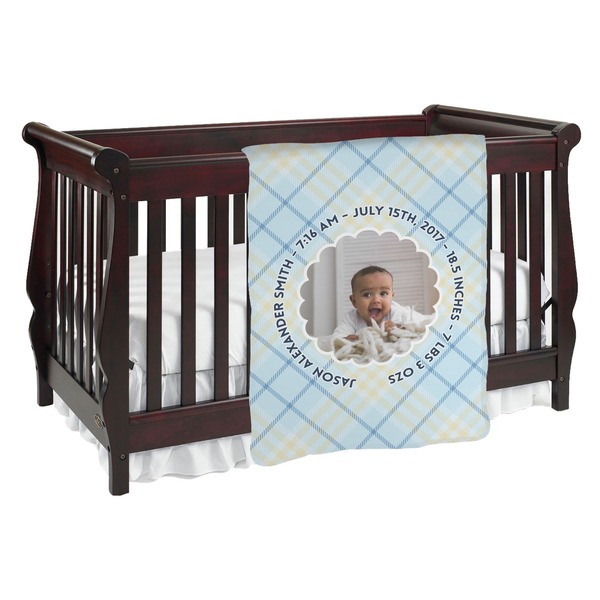 Custom Baby Boy Photo Baby Blanket (Single Sided) (Personalized)